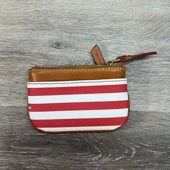 Dooney & Bourke Red and White Striped coin purse - Picture 2 of 10